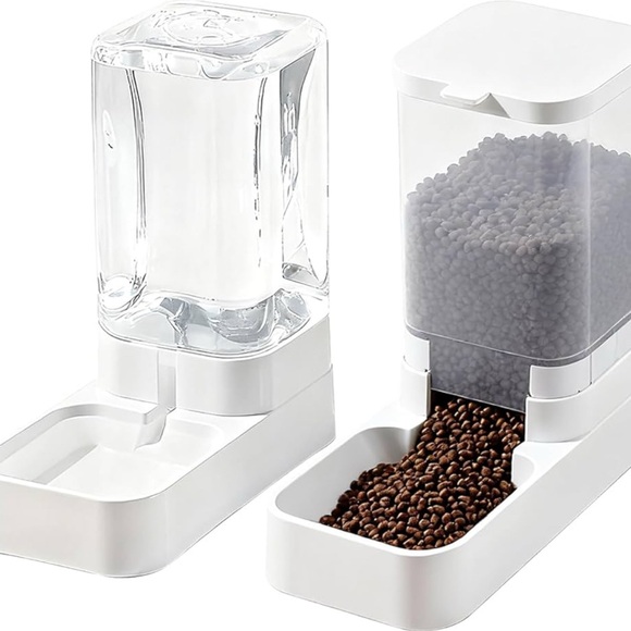 BNIB 2 PCS Automatic Cat and Dog Water and Food Bowl Dispenser - Picture 1 of 8